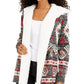 Cardigan Crave Frame Juniors com acabamento em Sherpa, cinza, tamanho grande