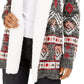 Cardigan Crave Frame Juniors com acabamento em Sherpa, cinza, tamanho pequeno