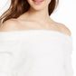 Suéter feminino quase famoso, ombro caído, tamanho grande, branco