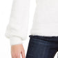 Suéter feminino quase famoso, ombro caído, tamanho grande, branco
