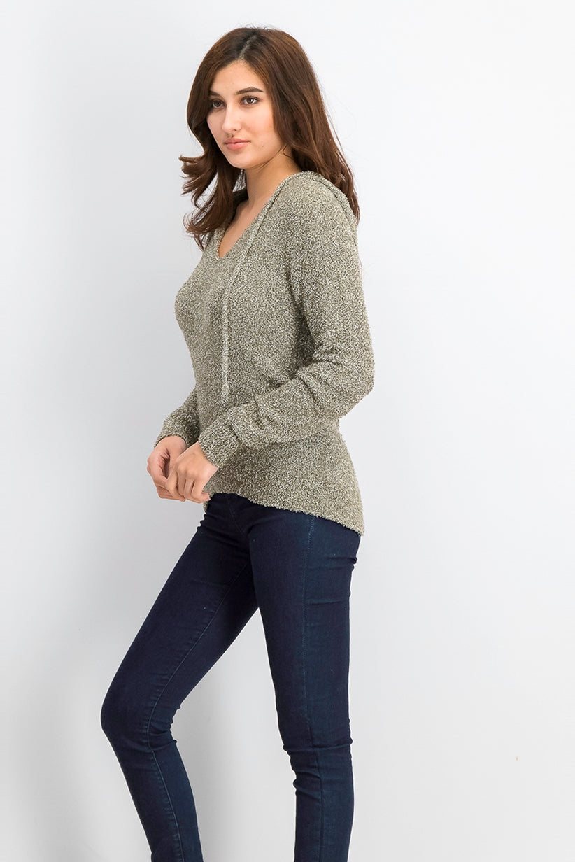 Moletom com capuz Crave Fame Juniors Marled Fuzzy, verde, tamanho médio