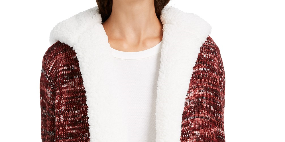 Cardigan Crave Fame Juniors Sherpa Trim Vermelho Tamanho P