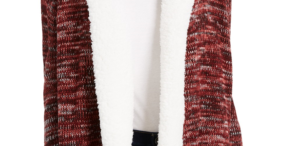 Cardigan Crave Fame Juniors Sherpa Trim Vermelho Tamanho P