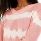 Suéter Crave Fame Juniors Tie-Dyed com gola redonda rosa tamanho grande