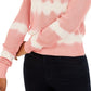Suéter Crave Fame Juniors Tie-Dyed com gola redonda rosa tamanho grande