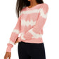 Suéter Crave Fame Juniors Tie-Dyed com gola redonda rosa tamanho extra grande