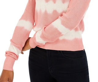 Suéter Crave Fame Juniors Tie-Dyed com gola redonda rosa tamanho extra grande