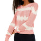 Suéter feminino Crave Fame Juniors com gola redonda e estampa tie-dye, rosa, tamanho extrapequeno