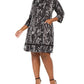 Robbie Bee Vestido suéter estampado com gola alta plus size feminino cinza tamanho 2 extra grande