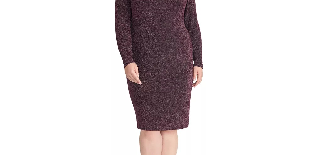 Vestido Halter de Malha Brilhante Plus Size da Rachel Roy Feminino Preto Tamanho 22