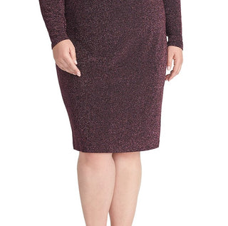 Vestido Halter de Malha Brilhante Plus Size da Rachel Rachel Roy Feminino Roxo Tamanho 14