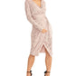 Vestido plissado falso-envelope Silvia Rachel Roy feminino, rosa, tamanho médio