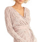 Vestido plissado falso-envelope Silvia Rachel Roy feminino, rosa, tamanho médio
