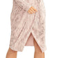 Vestido plissado falso-envelope Silvia Rachel Roy feminino, rosa, tamanho médio