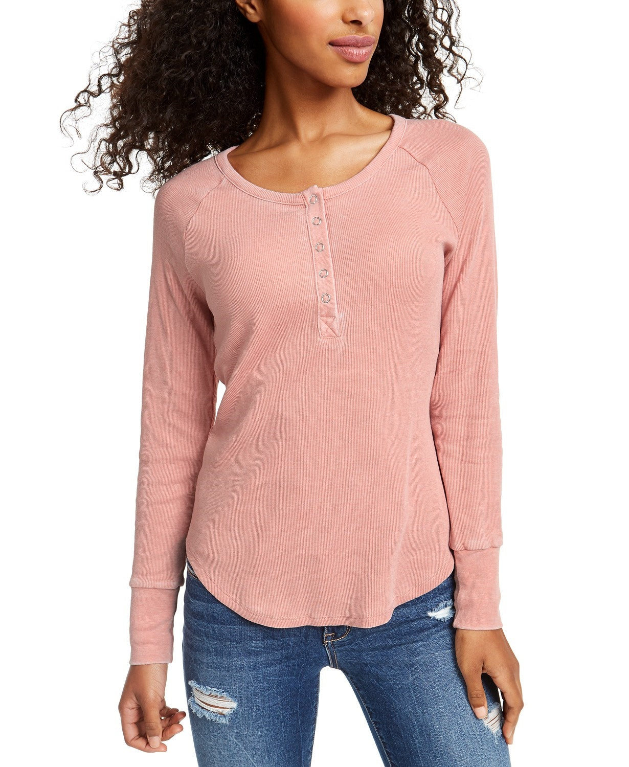 Blusa Henley Térmica Burnout Juniors Ultra Flirt Roxa Tamanho Grande