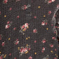 Blusa Henley com estampa floral e textura waffle Ultra Flirt Juniors, preta, tamanho extragrande