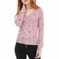 Blusa Henley com estampa floral e textura waffle Ultra Flirt Juniors, rosa, tamanho pequeno