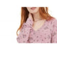 Blusa Henley com estampa floral e textura waffle Ultra Flirt Juniors, tamanho extra grande, rosa