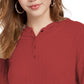 Moletom com capuz Henley canelado Ultra Filrt Junior's, tamanho vinho, médio