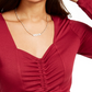 Blusa curta com frente franzida Ultra Flirt Juniors, vermelho escuro, tamanho grande