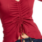 Blusa curta com frente franzida Ultra Flirt Juniors, vermelho escuro, tamanho grande