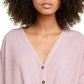 Blusa feminina aconchegante com nervuras e amarração frontal Ultra Flirt Juniors, roxa, tamanho grande
