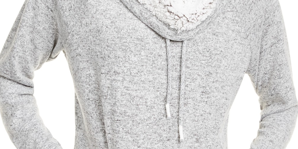 Moletom com gola funil e forro de sherpa Ultra Flirt Juniors, cinza, tamanho extragrande