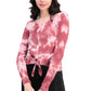 Blusa térmica tie-dye Ultra Flirt Juniors rosa tamanho extra grande