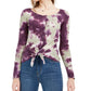 Blusa térmica tie-dye Ultra Flirt Juniors, roxa, tamanho médio