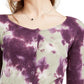 Blusa térmica tie-dye Ultra Flirt Juniors, roxa, tamanho médio