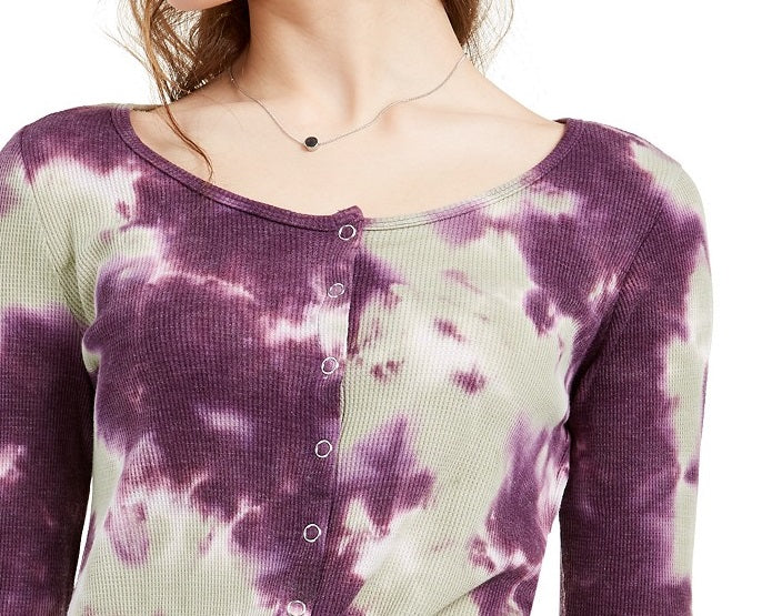 Blusa térmica tie-dye Ultra Flirt Juniors, roxa, tamanho médio
