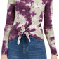 Blusa térmica tie-dye Ultra Flirt Juniors, roxa, tamanho médio