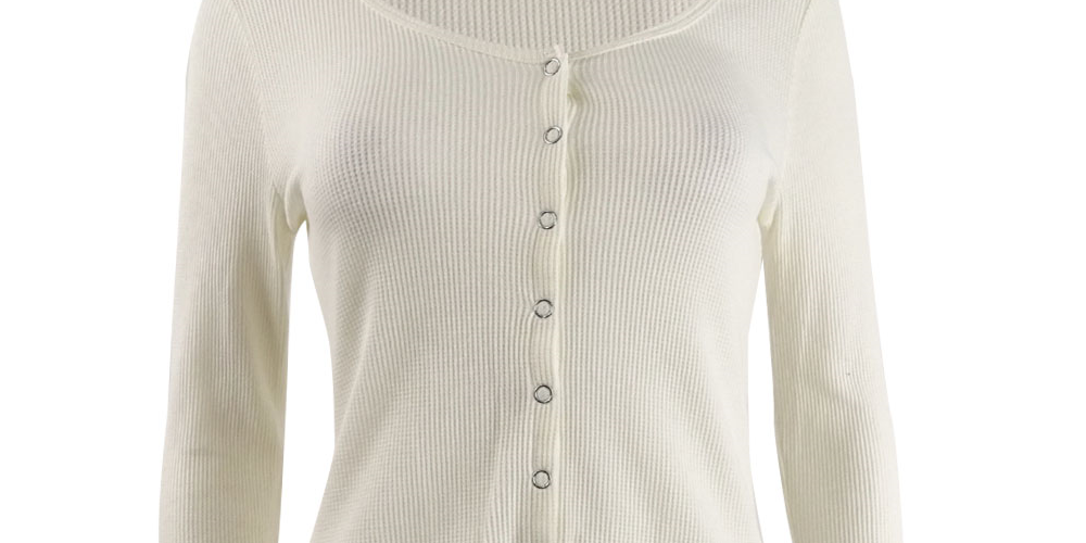 Blusa térmica com bainha amarrada Ultra Flirt Juniors, branca, tamanho pequeno