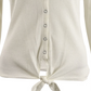 Blusa térmica com bainha amarrada Ultra Flirt Juniors, branca, tamanho pequeno