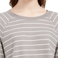 Blusa listrada com cordão e bainha Ultra Flirt Juniors, tamanho médio, cinza