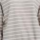 Blusa listrada com cordão e bainha Ultra Flirt Juniors, tamanho médio, cinza