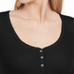 Ultra Flirt Juniors' Scallop-Edge Henley Preto Tamanho X-S