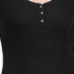 Ultra Flirt Juniors' Scallop-Edge Henley Preto Tamanho X-S
