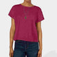 Camiseta feminina Ultra Flirt By Ikeddi Juniors com bolso quadrado, vermelha, tamanho pequeno