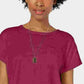 Camiseta feminina Ultra Flirt By Ikeddi Juniors com bolso quadrado, vermelha, tamanho pequeno