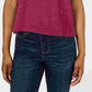Camiseta feminina Ultra Flirt By Ikeddi Juniors com bolso quadrado, vermelha, tamanho pequeno