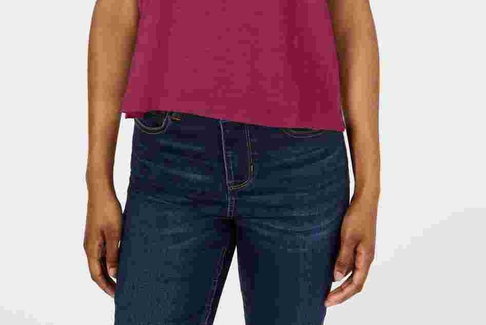 Camiseta feminina Ultra Flirt By Ikeddi Juniors com bolso quadrado, vermelha, tamanho pequeno