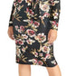 Vestido feminino Rachel Roy Plus com amarração na cintura e manga comprida, preto, tamanho 2X