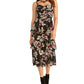 Vestido estampado Valia feminino Rachel Rachel Roy em camadas, preto, tamanho médio