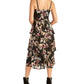 Vestido estampado Valia feminino Rachel Rachel Roy em camadas, preto, tamanho médio