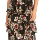 Vestido estampado Valia feminino Rachel Rachel Roy em camadas, preto, tamanho médio