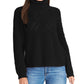 Rachel Roy Suéter Edie de malha aberta com gola alta feminino, preto, tamanho extra grande