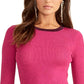Rachel Roy Suéter Feminino Metallic Ringer Rosa Tamanho Extra Grande