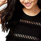 Suéter texturizado feminino Rachel Rachel Roy, preto, tamanho pequeno