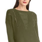 Suéter texturizado feminino Rachel Roy, verde, tamanho grande